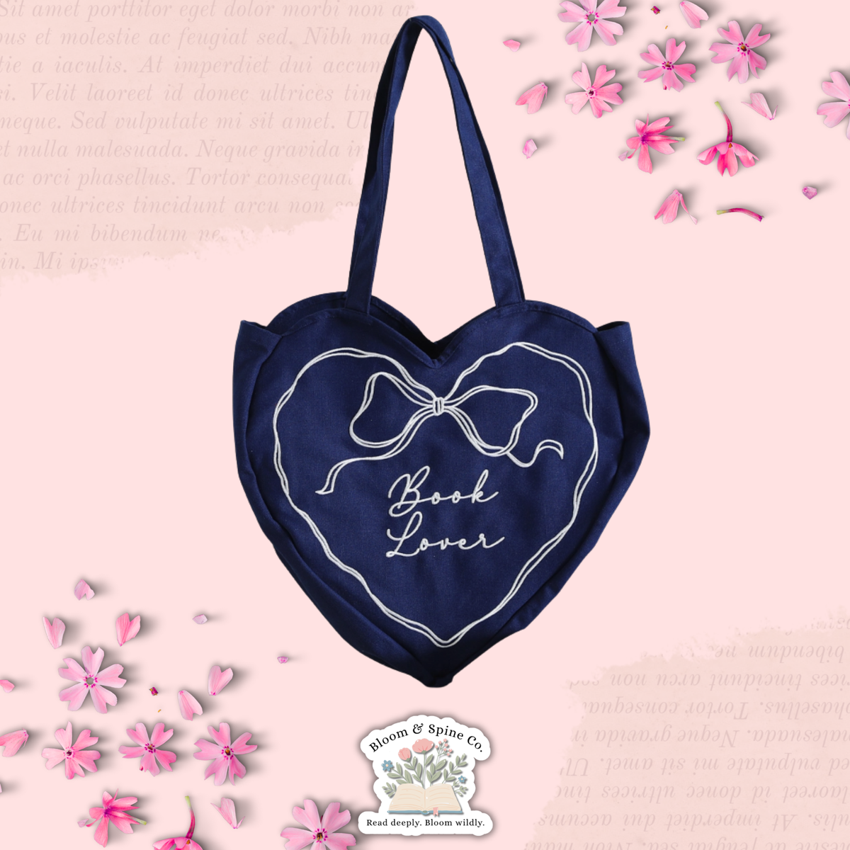 Book Lover Heart Tote