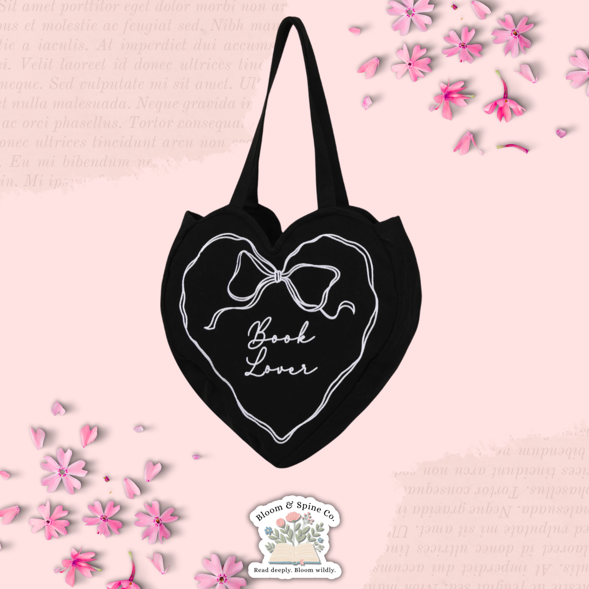 Book Lover Heart Tote