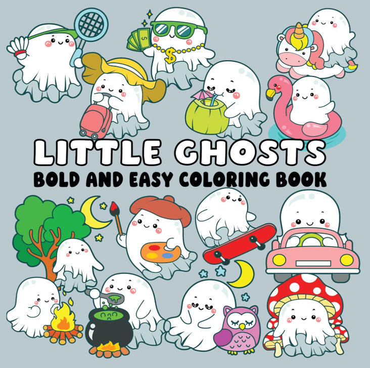 Little Ghosts Bold and Easy Coloring Book