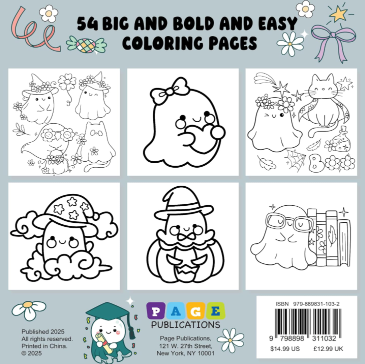 Little Ghosts Bold and Easy Coloring Book