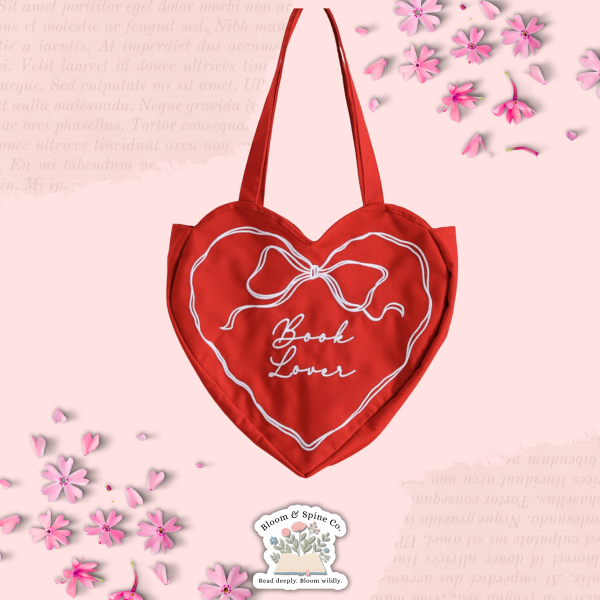 Book Lover Heart Tote